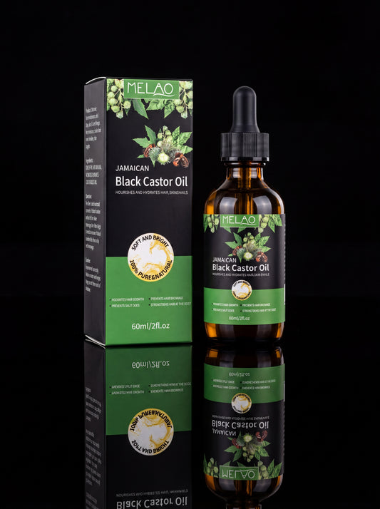 Huile De Ricin Noire 60Ml, 100% Pure Huile De Ricin Biologique, Pressée À Froid